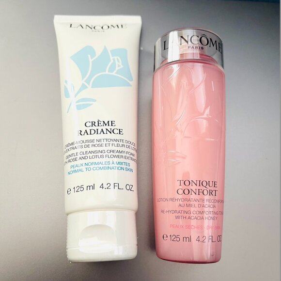 LANCOME 2 items: Creme Radiance Mousse Foam + Tonique Confort Lotion Rehydratant